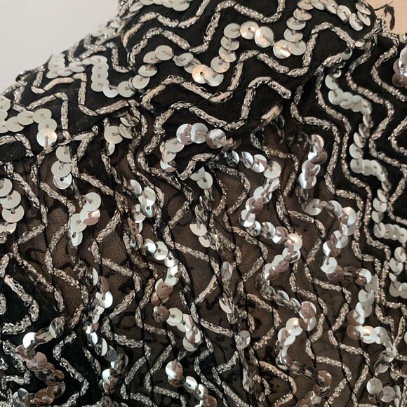 Vintage Lee Jordan 1970s Sequin Open Blazer Size 6-8 - Picture 2 of 10